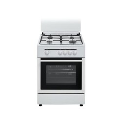 Vitrokitchen CB60BB cocina Cocina independiente Gas Encimera de gas Negro, Blanco