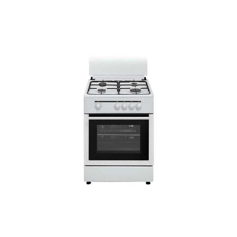 Vitrokitchen CB60BB cocina Cocina independiente Gas Encimera de gas Negro, Blanco