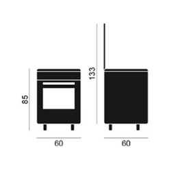 Vitrokitchen CB60BB cocina Cocina independiente Gas Encimera de gas Negro, Blanco