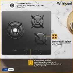 Whirlpool AKT 404 NB Negro Integrado Encimera de gas 3 zona(s)