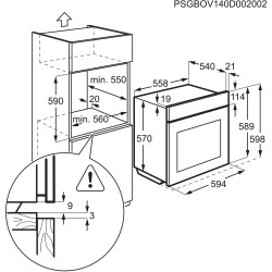 Electrolux EZC2430AOX horno 57 L 2515 W Acero inoxidable