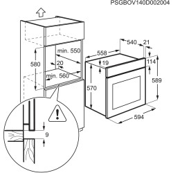 Electrolux EZC2430AOX horno 57 L 2515 W Acero inoxidable