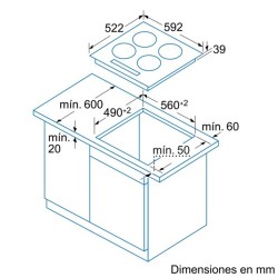 Balay 3EB715LR hobs Negro Integrado Cerámico 3 zona(s)