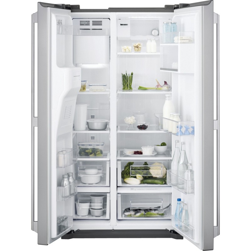 Electrolux EAL6140WOU nevera puerta lado a lado Independiente 570 L Plata, Acero inoxidable