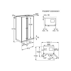 Electrolux EAL6140WOU nevera puerta lado a lado Independiente 570 L Plata, Acero inoxidable