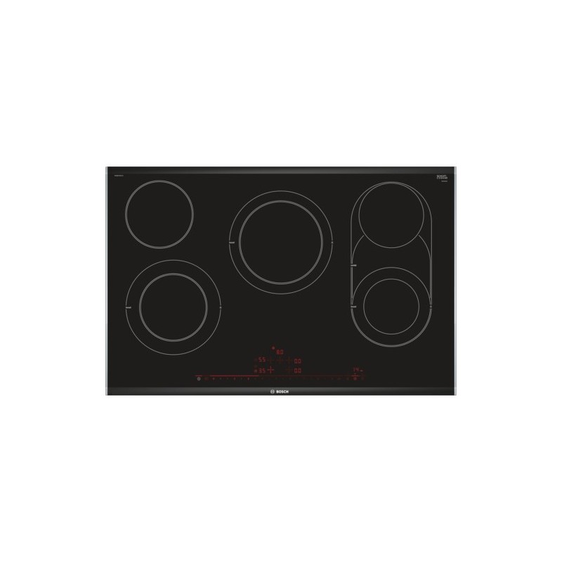 Bosch Serie 8 PKM875DP1D hobs Negro, Acero inoxidable Integrado Cerámico 5 zona(s)