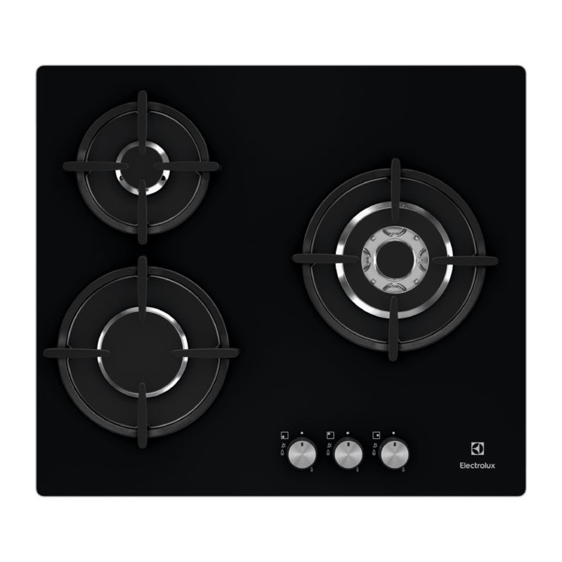 Electrolux EGT6633NOK hobs Negro Integrado Encimera de gas 3 zona(s)
