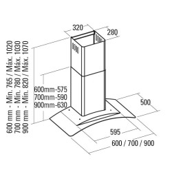 CATA GAMMA 600 De pared Acero inoxidable 700 m³ h