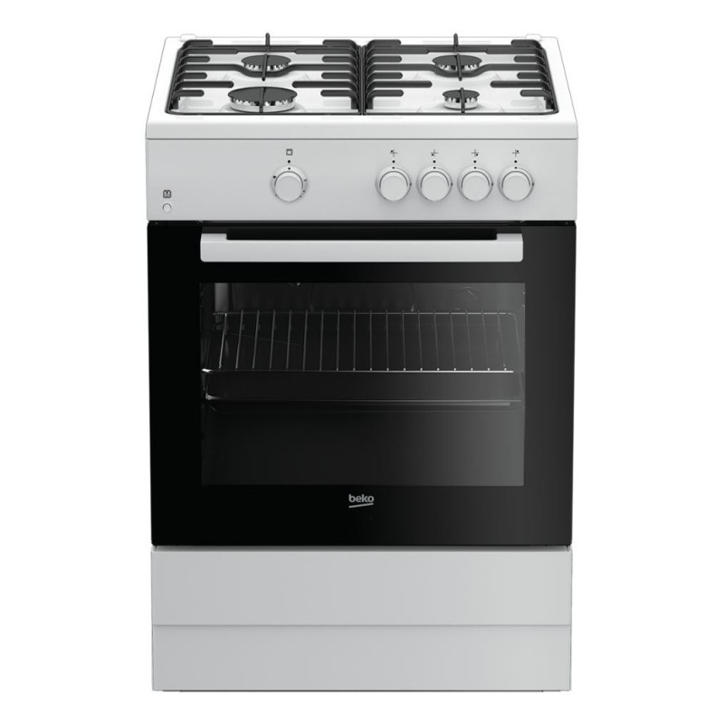 Beko FSG62000DWL cocina Cocina independiente Electricidad   Gas Encimera de gas Negro, Blanco