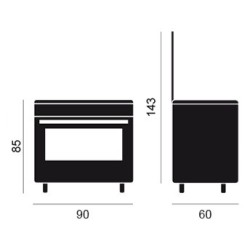 Vitrokitchen CB9060IB cocina Cocina independiente Gas Encimera de gas Acero inoxidable