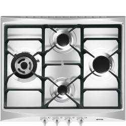 Smeg Cucina SR264XGH2 hobs Negro, Plata Integrado 60 cm Encimera de gas 4 zona(s)