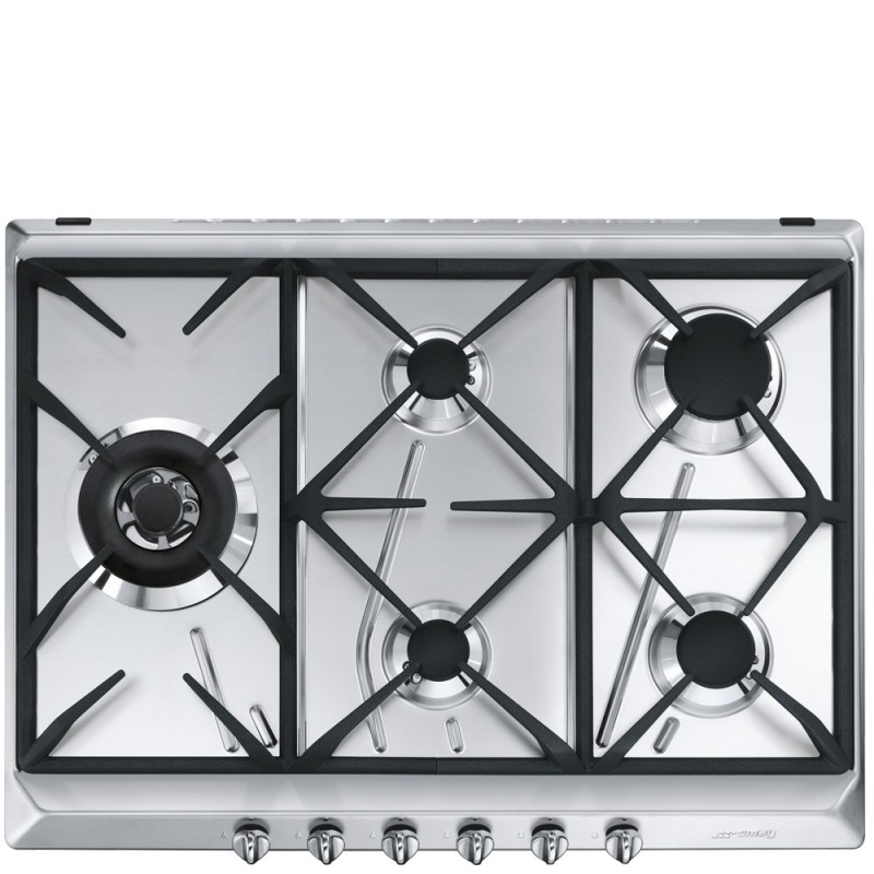Smeg SRV575GH5 hobs Acero inoxidable Integrado 70 cm Encimera de gas 5 zona(s)