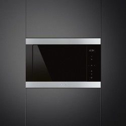 Smeg FMI325X microondas Negro, Acero inoxidable Microondas con grill Integrado 25 L 900 W