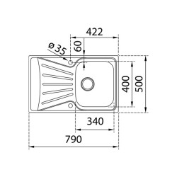 Teka StarBright 45 E-XP 1C 1E Lavabo sobre-encimera Rectangular Acero inoxidable