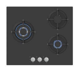Vitrokitchen CG65NB hobs Negro Integrado 56 cm Encimera de gas 3 zona(s)