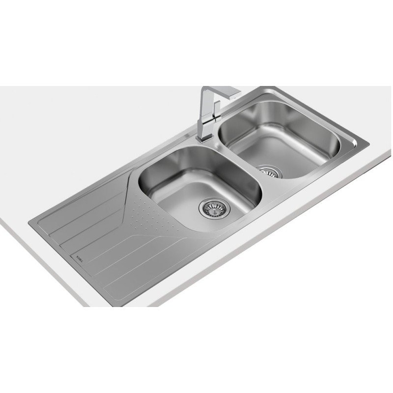 Teka UNIVERSE 80 T-XP 2C 1E Lavabo sobre-encimera Rectangular Acero inoxidable
