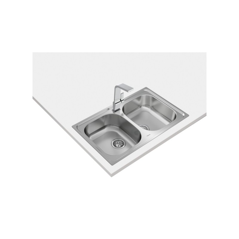 Teka UNIVERSE 80 T-XP 2C Lavabo sobre-encimera Rectangular Acero inoxidable