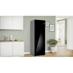 Bosch Serie 6 KGN49LBCF nevera y congelador Independiente 440 L Negro