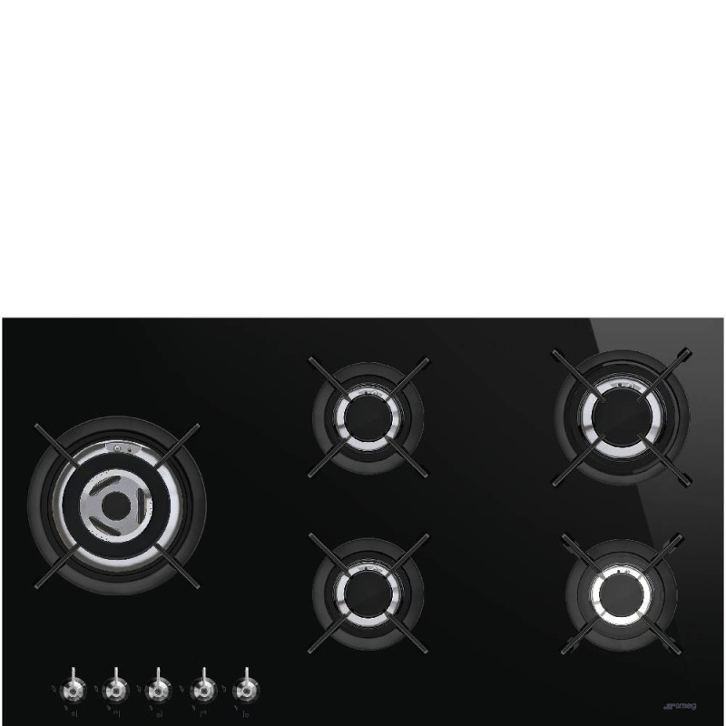 Smeg PV395LCN hobs Negro Integrado 90 cm Encimera de gas 5 zona(s)
