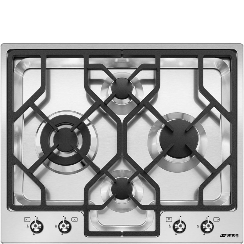 Smeg Classic PGF64-4 hobs Acero inoxidable Integrado 60 cm Encimera de gas 4 zona(s)