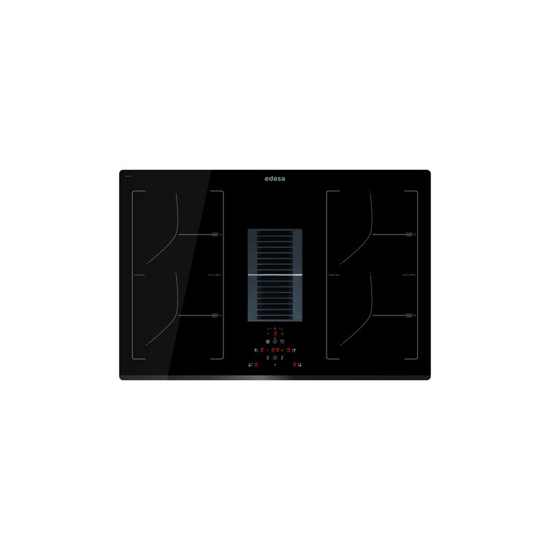 Edesa EIT-7422 DD B Negro Integrado 77 cm Con placa de inducción 4 zona(s) Campana integrada