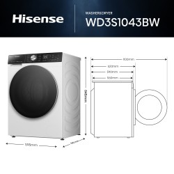 Hisense WF5S1045BW lavadora Carga frontal 10,5 kg 1310 RPM Blanco