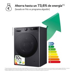 LG F4DR6010AGM lavadora-secadora Independiente Carga frontal Negro