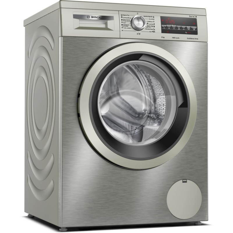 Bosch WUU28T8XES lavadora Carga frontal 8 kg 1400 RPM Acero inoxidable
