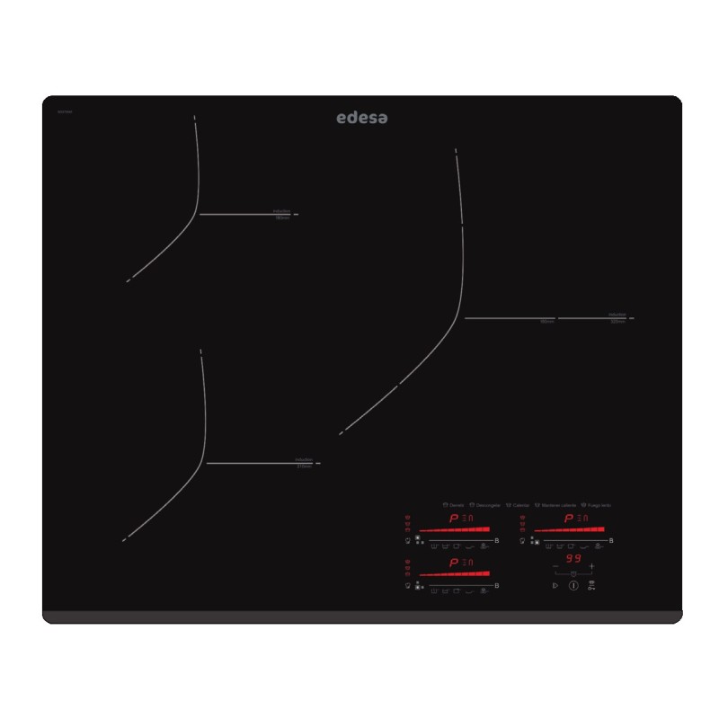 Edesa EIMS-6332 B Negro Integrado 63 cm Con placa de inducción 3 zona(s)