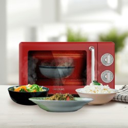 Cecotec 01710 microondas Rojo, Acero inoxidable Microondas con grill Encimera 20 L 700 W