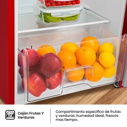 Hisense RR220D4BRE nevera combi Independiente 165 L Rojo