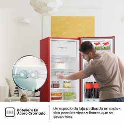 Hisense RR220D4BRE nevera combi Independiente 165 L Rojo