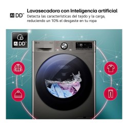 LG F4DR7010SGS lavadora-secadora Independiente Carga frontal Acero inoxidable