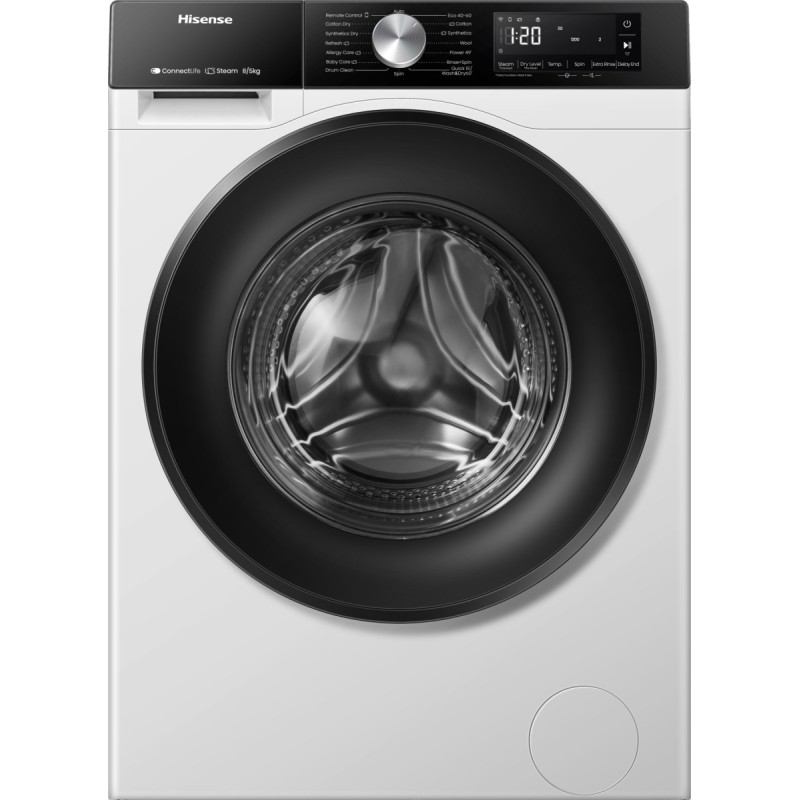Hisense WD3S8043BW3 lavadora-secadora Independiente Carga frontal Blanco