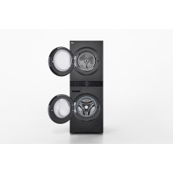 LG WT1210BBF lavadora-secadora Independiente Carga frontal Negro