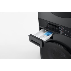 LG WT1210BBF lavadora-secadora Independiente Carga frontal Negro