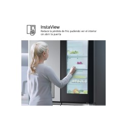 LG InstaView GMG961EVKE nevera puerta lado a lado Independiente 637 L Negro, Acero inoxidable