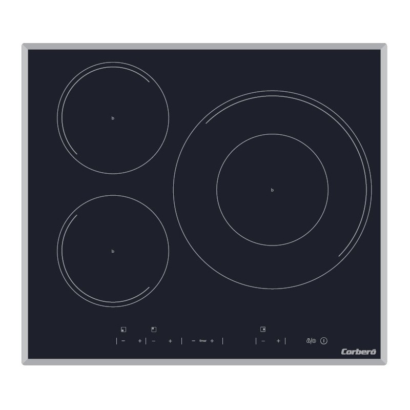 Corbero CCIM3FBS324 hobs Negro Integrado 60 cm Con placa de inducción 3 zona(s)