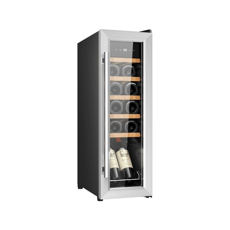 Cecotec Bolero GrandSommelier 1250 Nevera de vino Independiente Negro, Acero inoxidable 12 botella(s)
