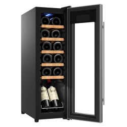 Cecotec Bolero GrandSommelier 1250 Nevera de vino Independiente Negro, Acero inoxidable 12 botella(s)