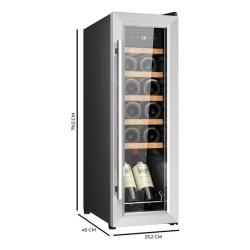 Cecotec Bolero GrandSommelier 1250 Nevera de vino Independiente Negro, Acero inoxidable 12 botella(s)