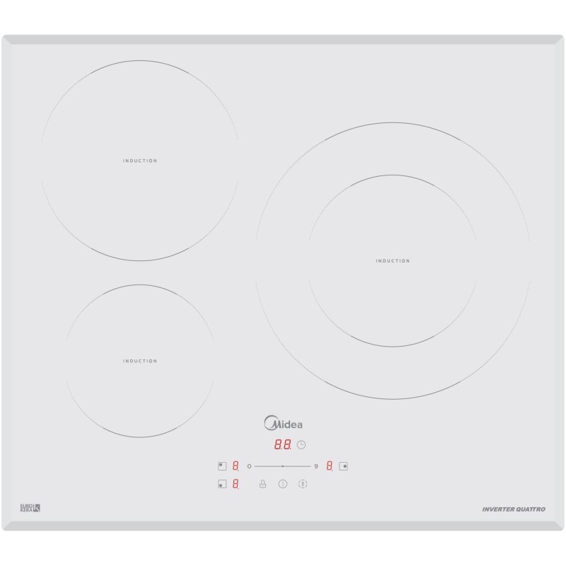 Midea MIH742F558K1 Blanco Integrado 59 cm Con placa de inducción 3 zona(s)