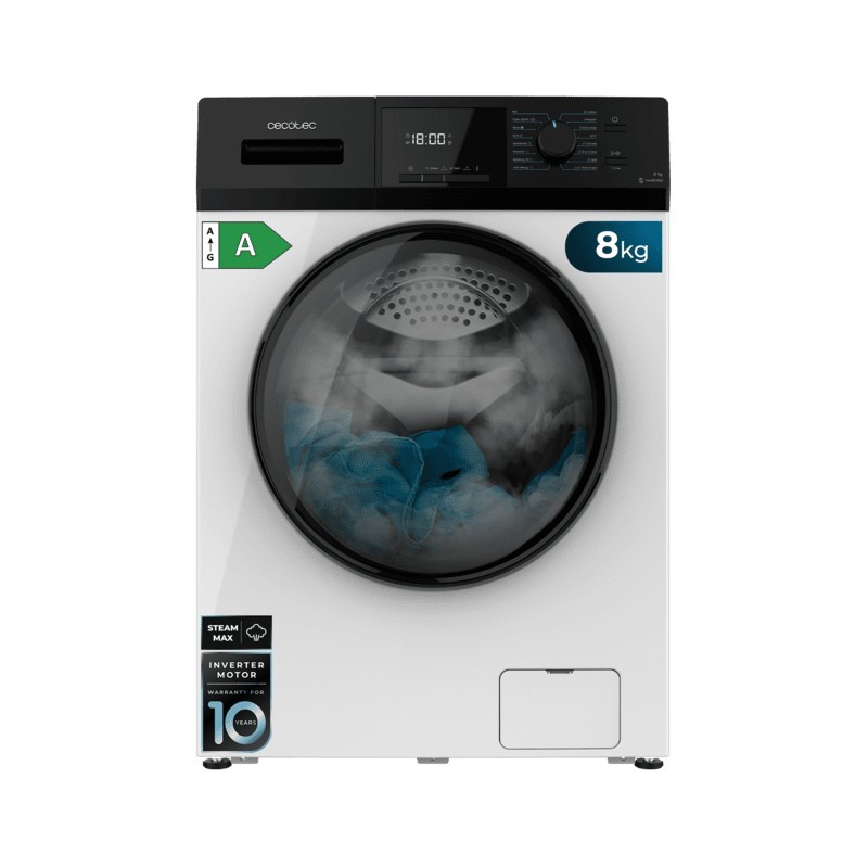Cecotec Bolero Dresscode 8410 Inverter A lavadora Carga frontal 8 kg 1400 RPM Negro, Blanco