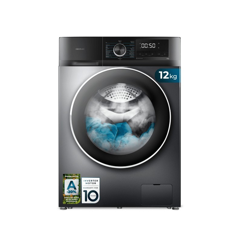 Cecotec A01_EU01_100638 lavadora Carga frontal 12 kg 1400 RPM Gris