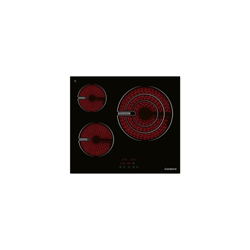 Corbero CCVG3BL574 hobs Negro Integrado 60 cm Con placa de inducción 3 zona(s)
