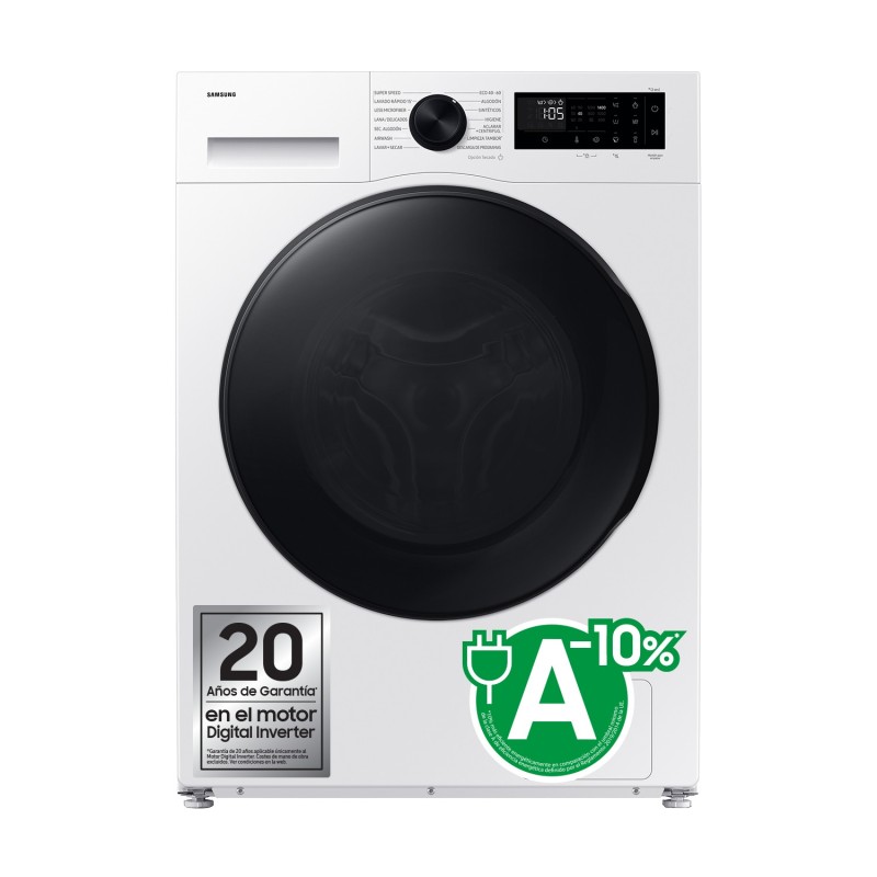 Samsung Lavasecadora con fondo reducido 9kg 5kg AI Ecobubble™ Clase E A-10% Blanca WD90DG5G34BEEC