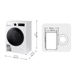 Samsung Lavasecadora con fondo reducido 9kg 5kg AI Ecobubble™ Clase E A-10% Blanca WD90DG5G34BEEC