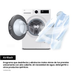 Samsung Lavasecadora con fondo reducido 9kg 5kg AI Ecobubble™ Clase E A-10% Blanca WD90DG5G34BEEC