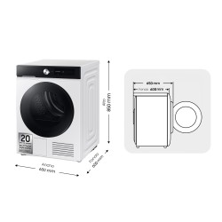 Samsung Secadora Bespoke AI 9k OptimalDry A+++ blanca DV90DB7845GEU3