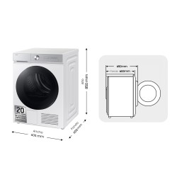 Samsung Series 8 Secadora Bespoke AI 9kg OptimalDry A+++ Blanca DV90DB8845GHU3